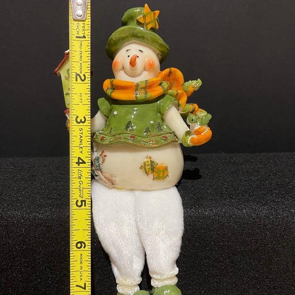 Cheerful Sitting Snowman Figure Holiday Decor - Picture 7 of 7